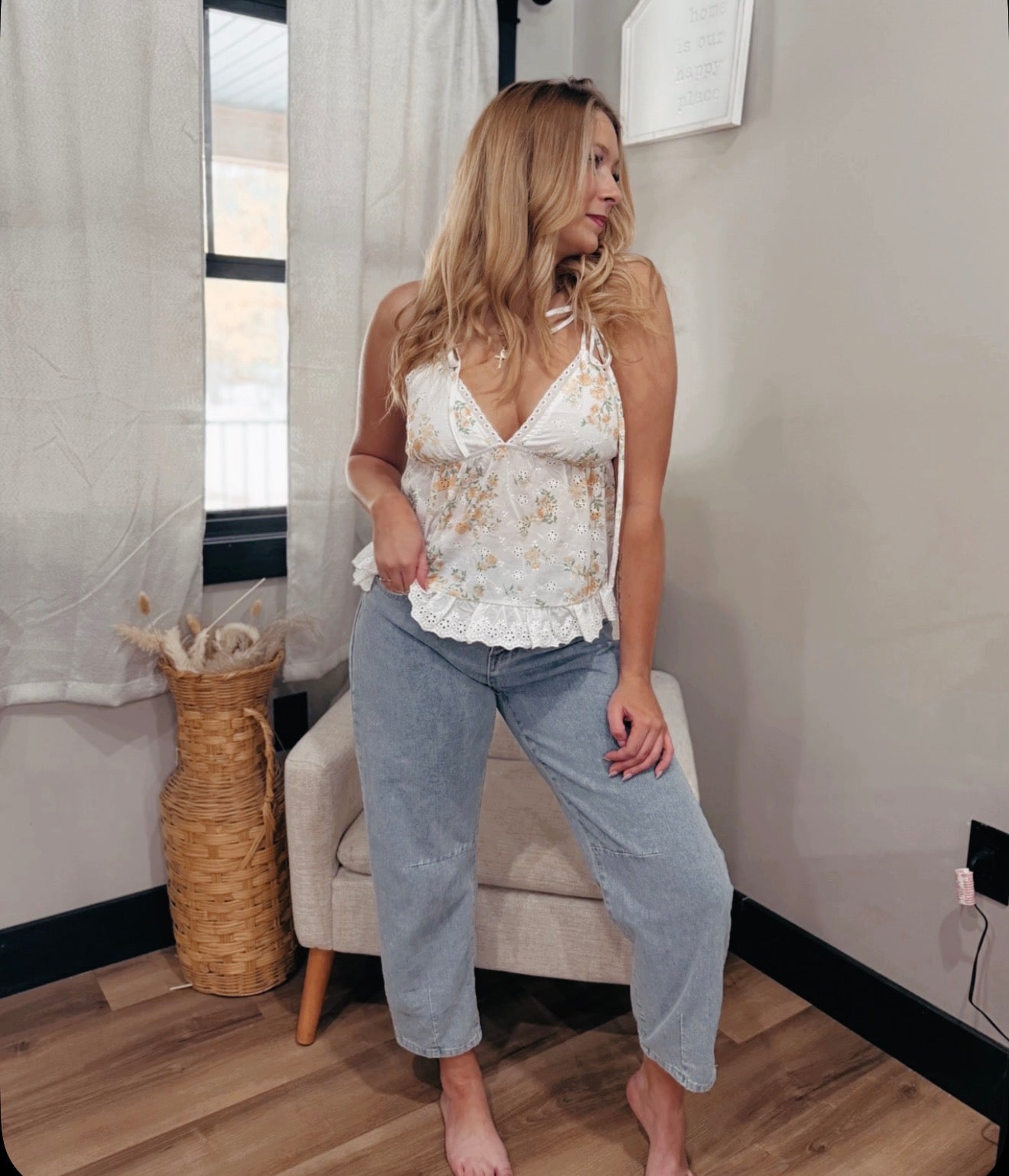 Floral Lace Trim Camisole