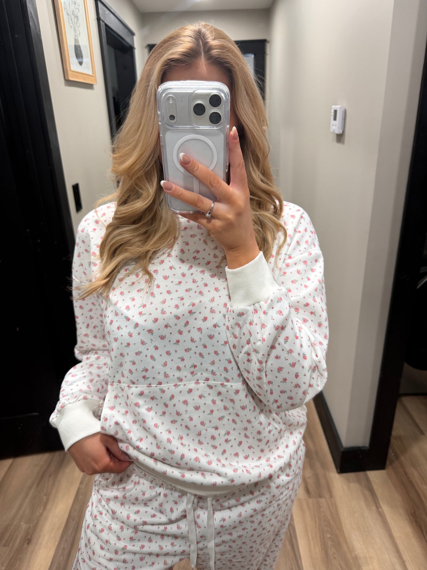 LDC Floral Kangaroo Pocket sweat set