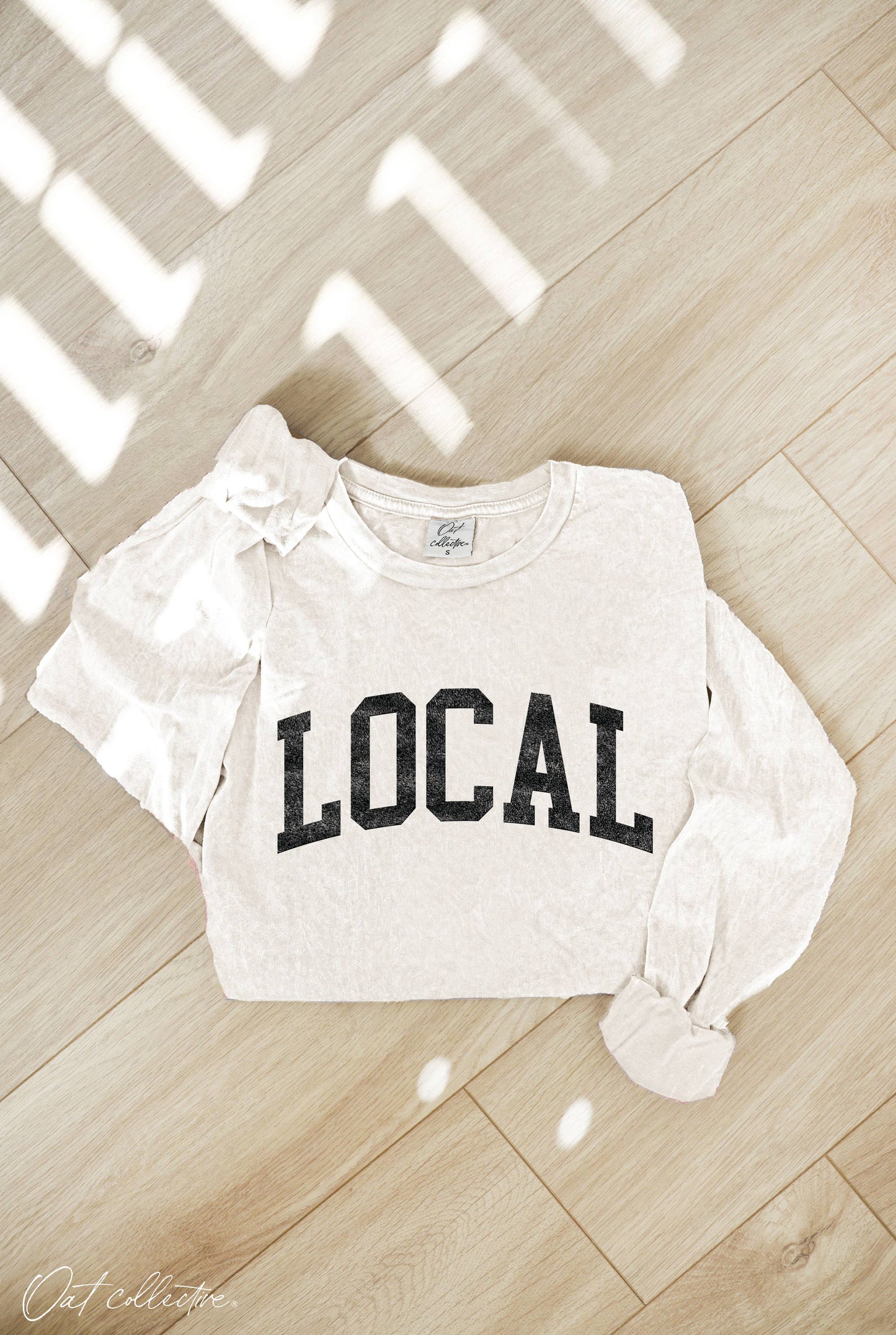 LOCAL Mineral Washed Long Sleeve Graphic: CREAM / L