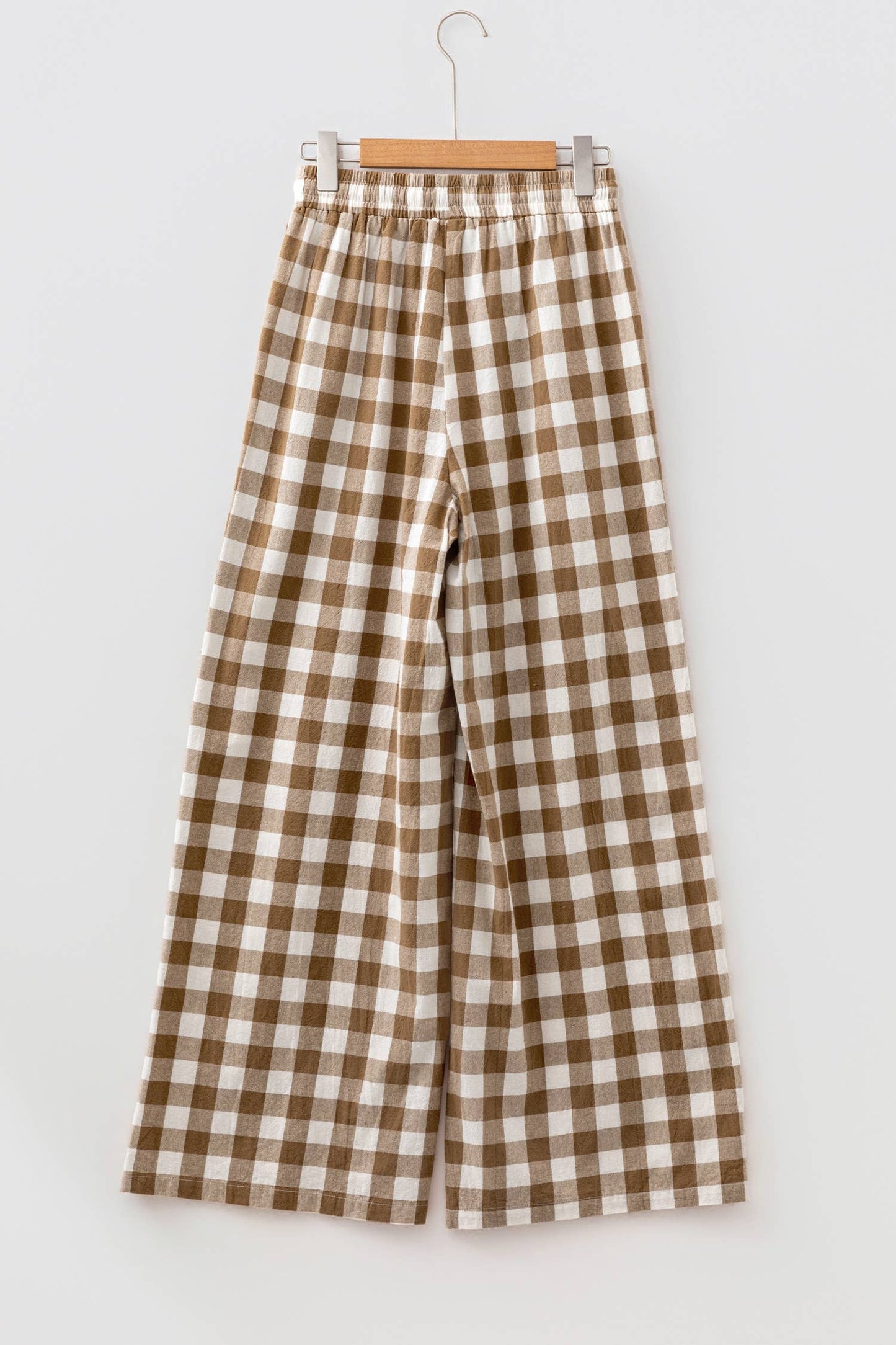 66 Western Plaid Print High Waist Straight Leg Pants (S-XL): Brown / Missy / L