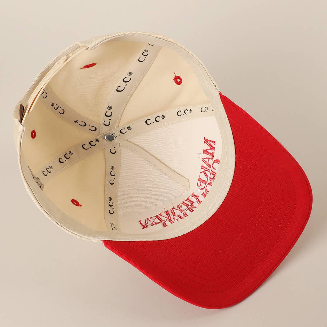 MAKE HEAVEN CROWDED Embroidery Baseball Cap: BROWN / One Size