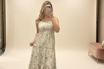 2025 komorebi Spring floral flare swing Dress