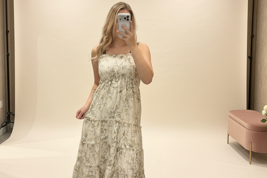 2025 komorebi Spring floral flare swing Dress