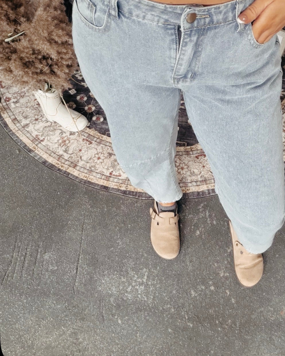 Casual Loose Fit Women's Jeans: Denim Blue