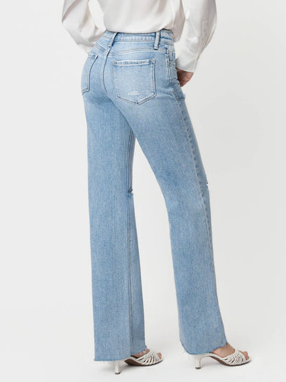 HIGH RISE LIGHT WASH DISTRESSED SLIM WIDE JEANS F5781: DEXTERITY / 25