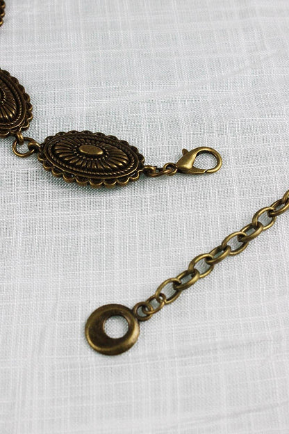 Vintage Western Chain Belt – Signature Oval Buckle: Antique Silver