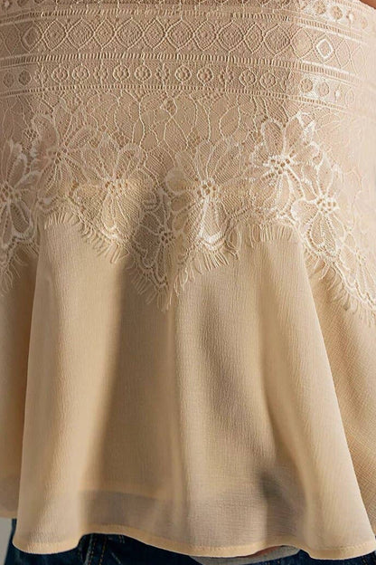 Western Floral lace patchwork ruffle strapless tube top